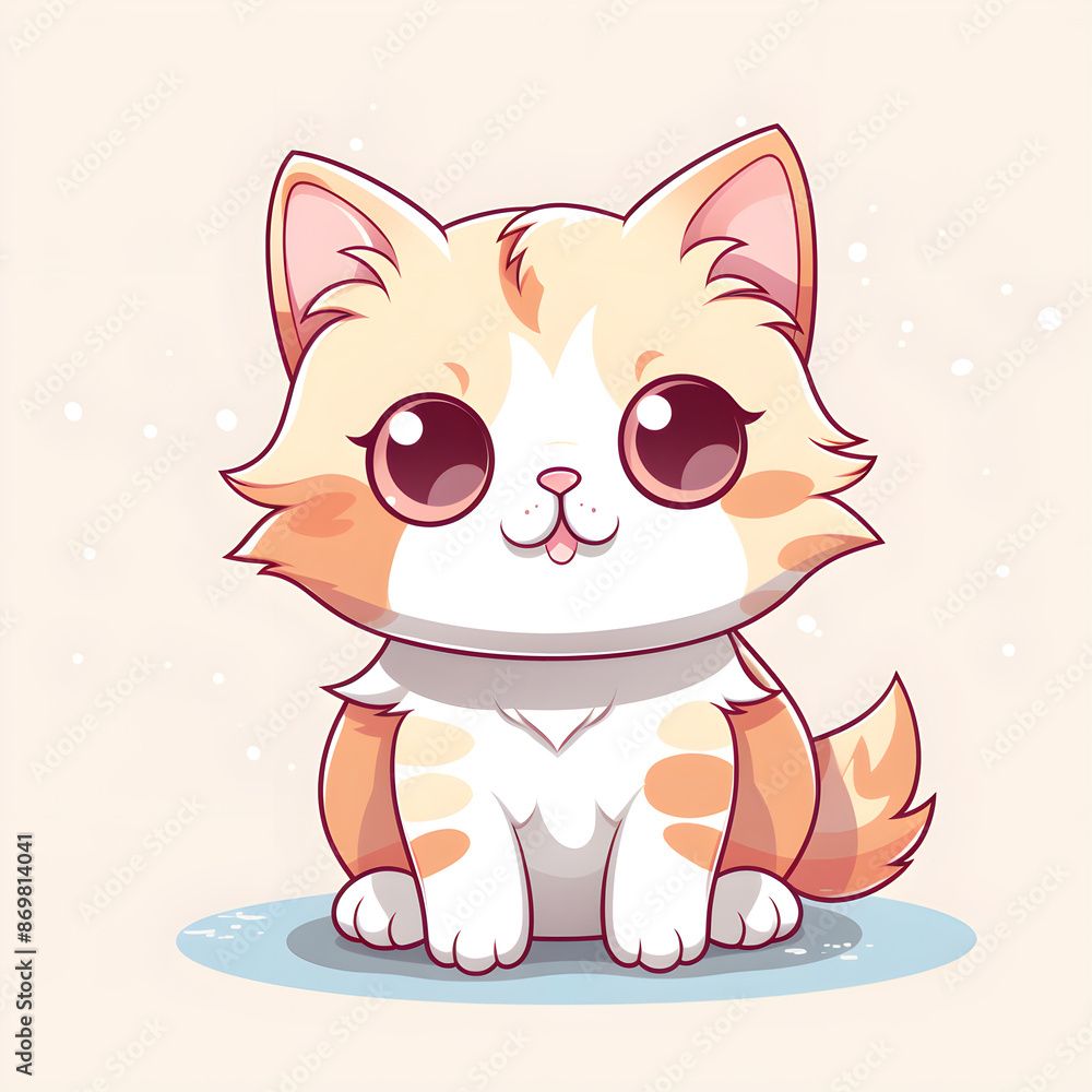 Fluffy cat cartoon illustration Fluffy cat cartoon illustration
