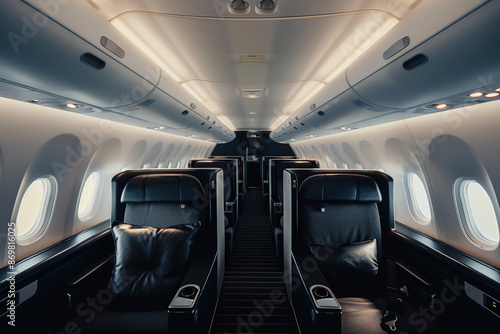 Comfortable seats in business jet aircraft