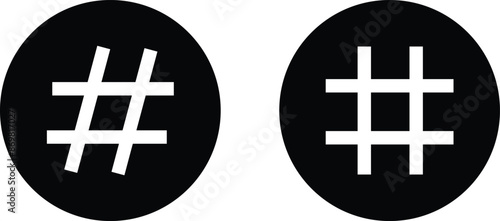 hashtag logo in bubble icons set. concept of communication sign or customer experience. minimal style trendy simple hash tag logotype graphic thin line art design isolated on transparent background.