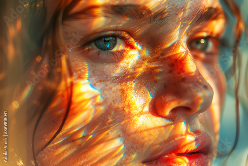 Translucent Skin Illuminated A Visual Exploration of Intrusive Thoughts through Warm Light Glassmorphism and Color Depth © Fernando Cortés