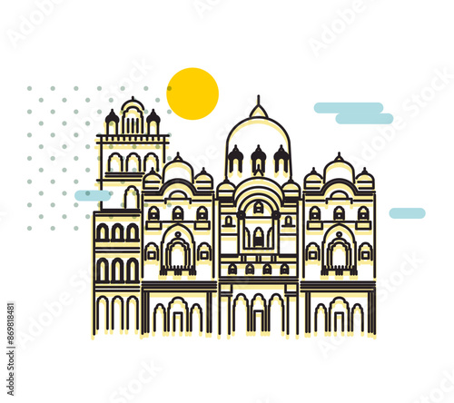 Historical Icon Vadodara City - Laxmi Vilas Palace - Icon Illustration