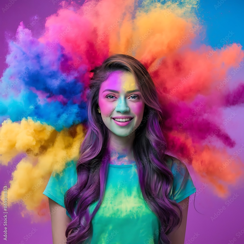 Holi Festival Farben, Happy Holi Text with People dancing, playing with Colors, Indian city skyline and celebrating Holi festival.
Holi Festival Farben, Happy Holi Text with People dancing, playing with Colors, Indian city skyline and celebrating Holi festival.