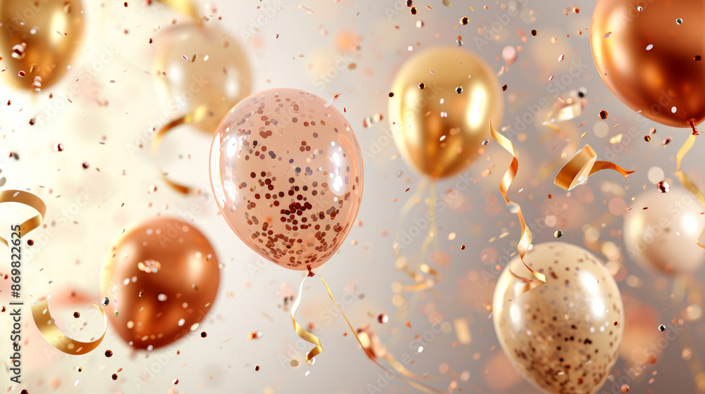Festive golden and apricot Balloons Festive golden and apricot Balloons
