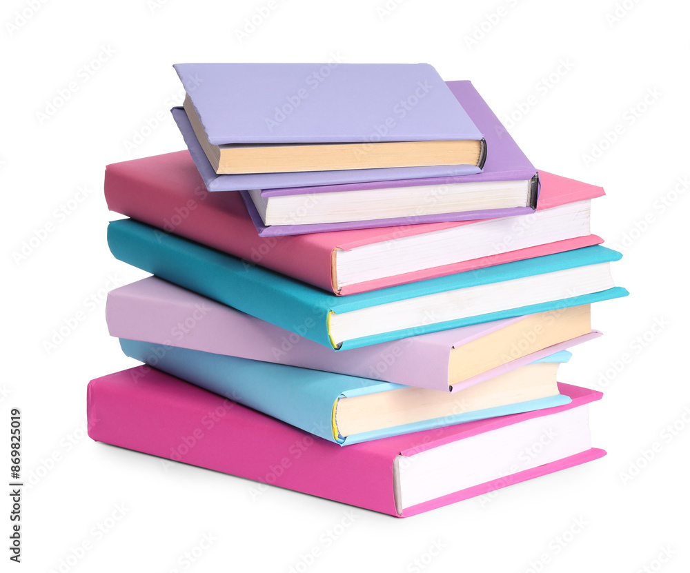 Stack of colorful books isolated on white Stack of colorful books isolated on white