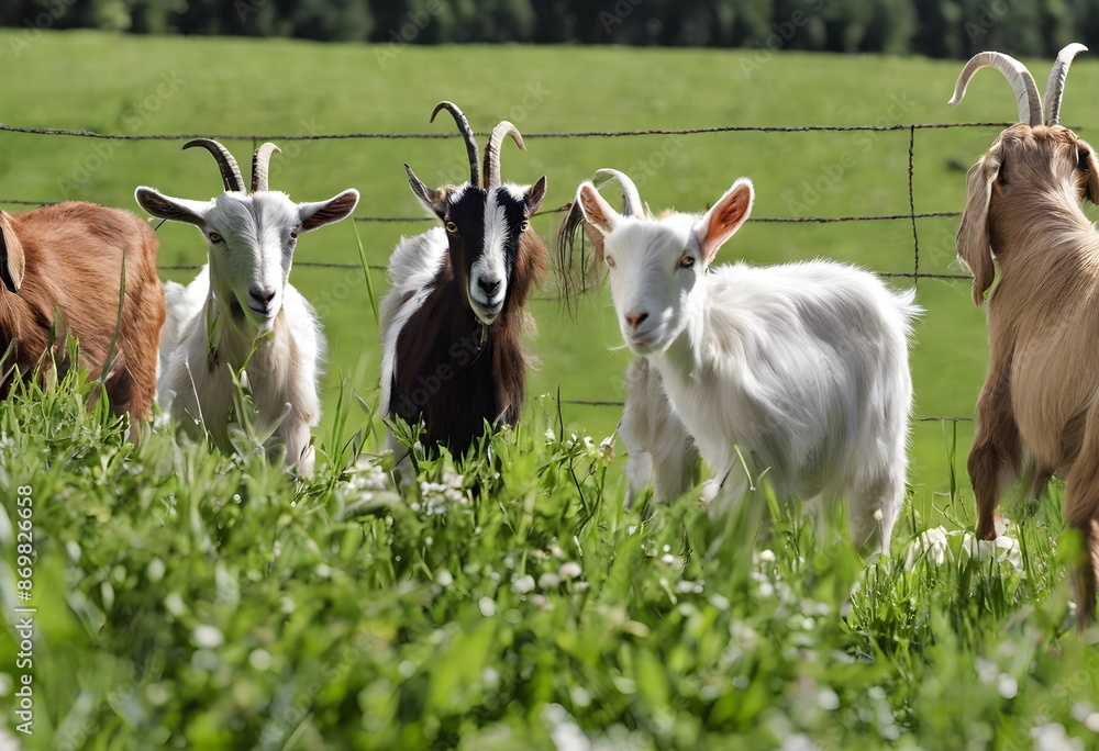 Obraz premium Goats in a field