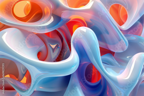 Wallpaper Mural Abstract composition featuring fluid glossy shapes Torontodigital.ca