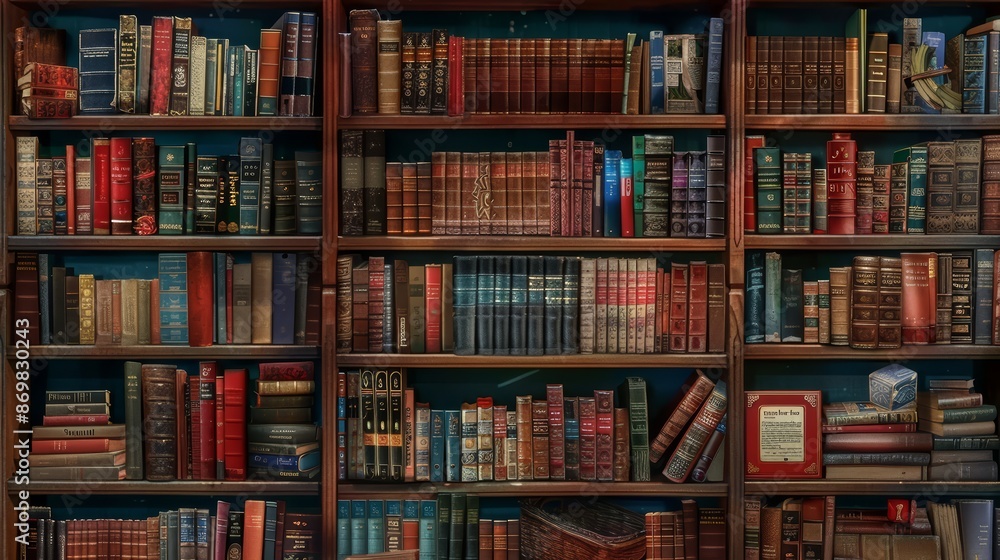 A bookcase filled with a mix of fiction, non-fiction, and reference books A bookcase filled with a mix of fiction, non-fiction, and reference books