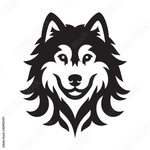 Siberian Husky vector silhouette