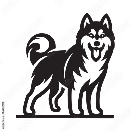 Siberian Husky vector silhouette