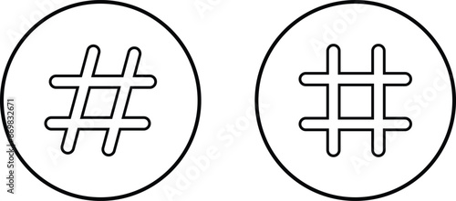 hashtag logo in bubble icons set. concept of communication sign or customer experience. minimal style trendy simple hash tag logotype graphic thin line art design isolated on transparent background.