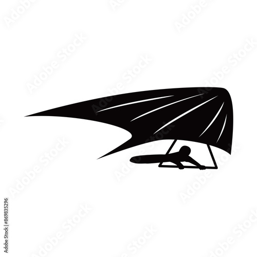 hang gliding silhouette design. extreme sport sign and symbol.