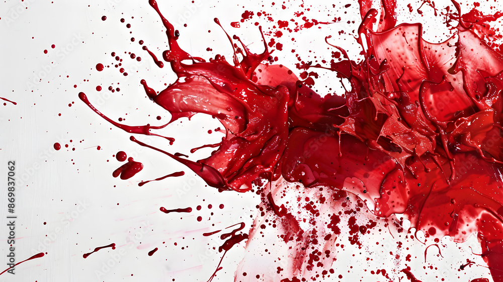bright dark red color splashing on white background, abstract background splashing of Red color. bright dark red color splashing on white background, abstract background splashing of Red color.