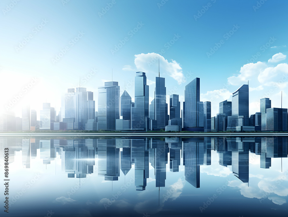 City square and skyline with modern buildings scenery, Aerial view of a business city and commercial area building, high rise building for business environment City square and skyline with modern buildings scenery, Aerial view of a business city and commercial area building, high rise building for business environment