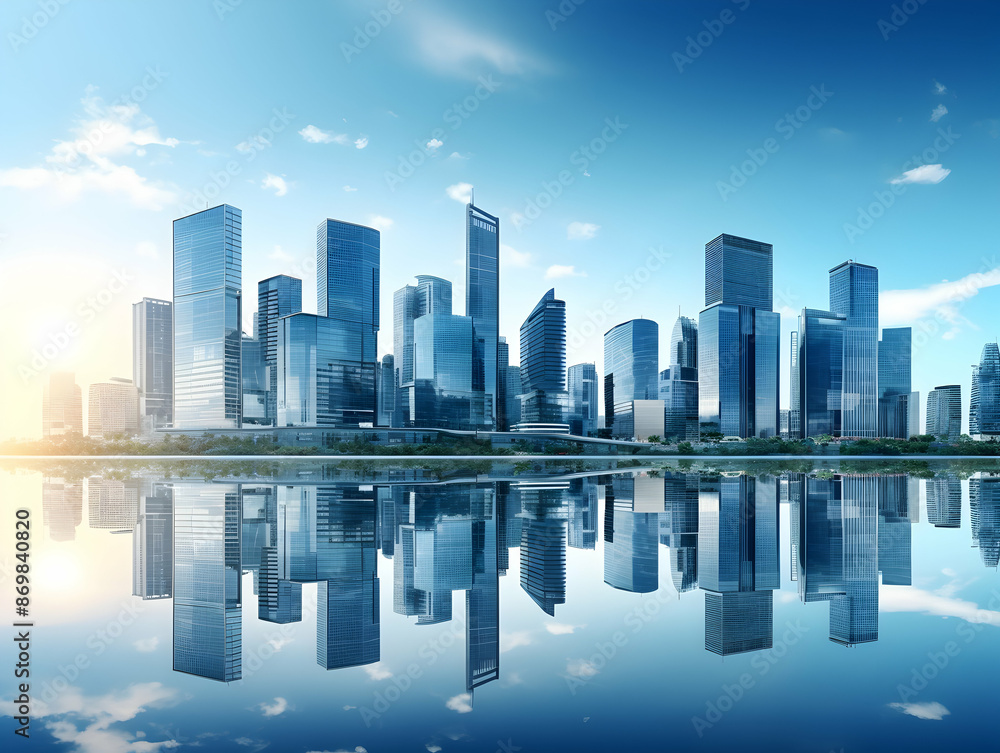 City square and skyline with modern buildings scenery, Aerial view of a business city and commercial area building, high rise building for business environment City square and skyline with modern buildings scenery, Aerial view of a business city and commercial area building, high rise building for business environment