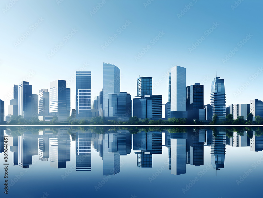 City square and skyline with modern buildings scenery, Aerial view of a business city and commercial area building, high rise building for business environment City square and skyline with modern buildings scenery, Aerial view of a business city and commercial area building, high rise building for business environment