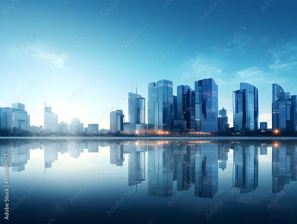 City square and skyline with modern buildings scenery, Aerial view of a business city and commercial area building, high rise building for business environment City square and skyline with modern buildings scenery, Aerial view of a business city and commercial area building, high rise building for business environment