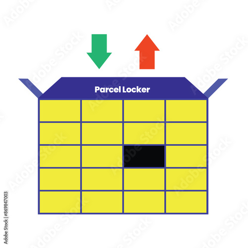 Parcel locker icon, innovative delivery service.