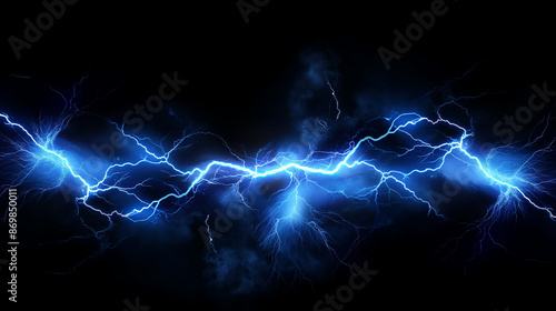 Lightning in the night. AI generated art illustration.