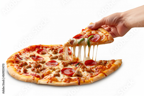 A lone slice of pizza, its ...
