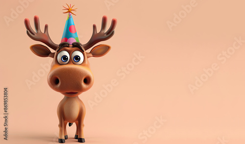 Cute Cartoon Birthday Moose...