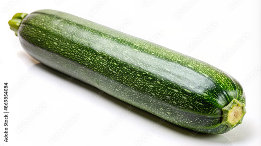 A single, fresh zucchini isolated on a white background A single, fresh zucchini isolated on a white background