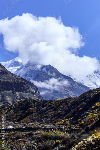Tharpu Chuli Mountain, Majestic Mountain Views from Machapuchare to Mountain in Nepal, Annapurna Trek Nepal, Annapurna Trek Nepal