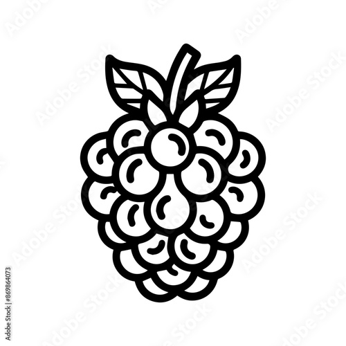 berry icon or modern line symbol. Vector line art and icon design with bold outline. Black and white Pixel Perfect minimalistic symbol isolated white background. Silhouette simple thin sign