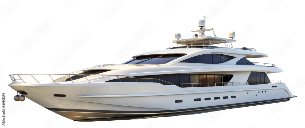Luxury yacht on the water isolated on transparent background Luxury yacht on the water isolated on transparent background