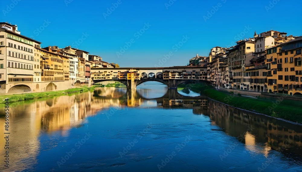 A view of the Ponte Vecchio in Florence in Italy A view of the Ponte Vecchio in Florence in Italy