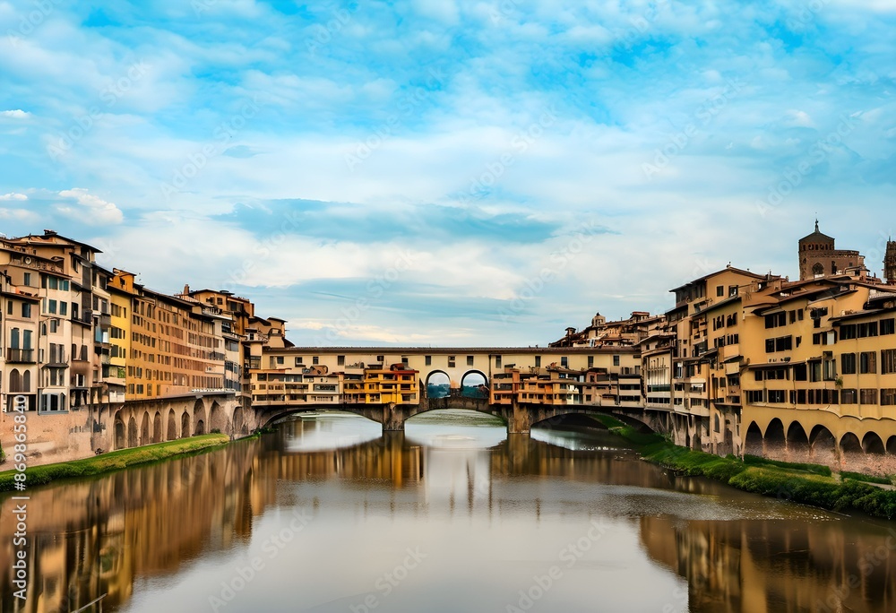 A view of the Ponte Vecchio in Florence in Italy A view of the Ponte Vecchio in Florence in Italy