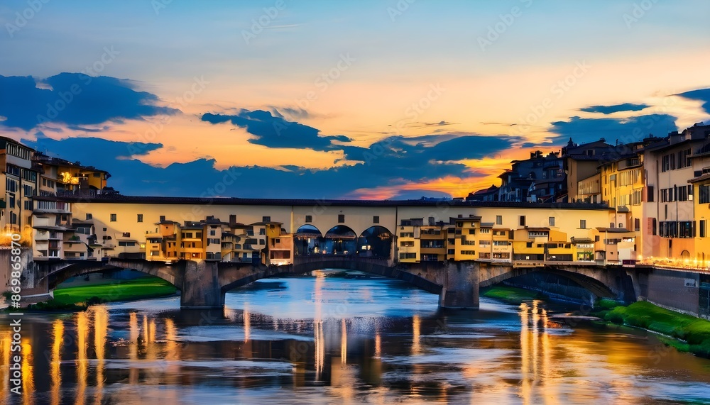 Obraz premium A view of the Ponte Vecchio in Florence in Italy
