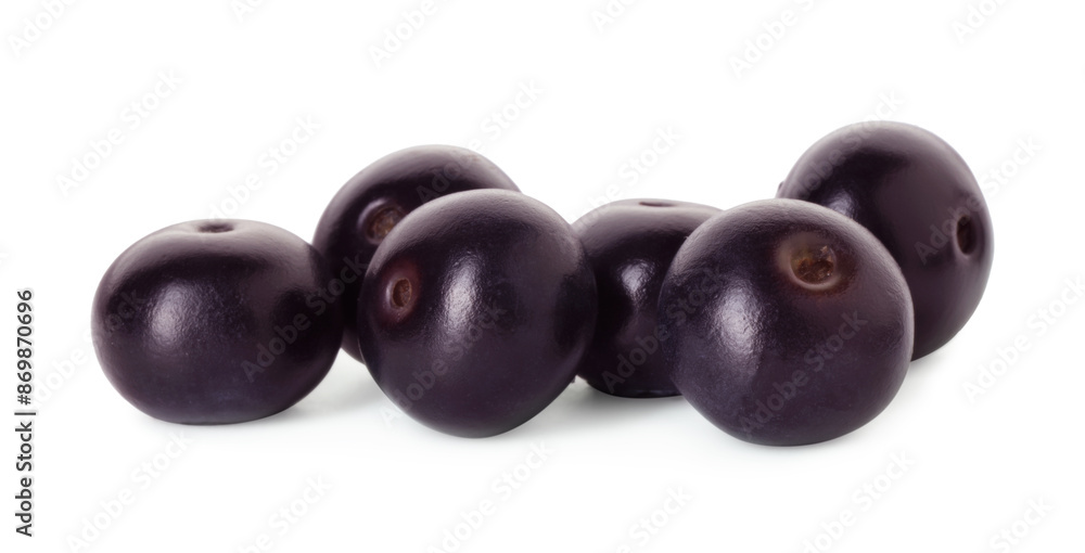 Fresh ripe acai berries isolated on white Fresh ripe acai berries isolated on white