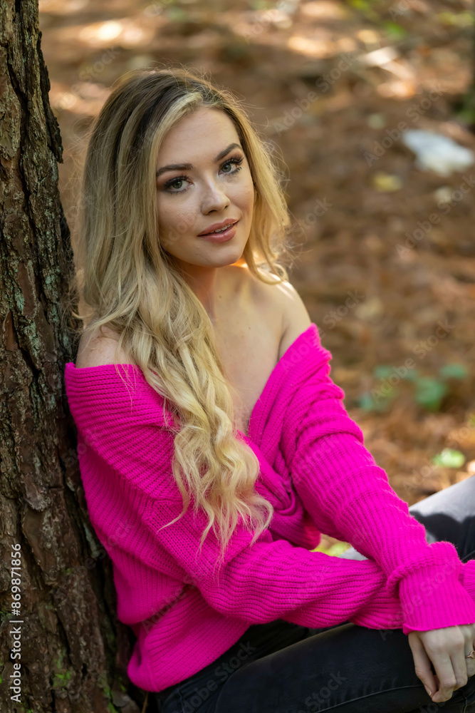 A Lovely Blonde Model Poses Outdoor While Enjoying The Fall Weather A Lovely Blonde Model Poses Outdoor While Enjoying The Fall Weather