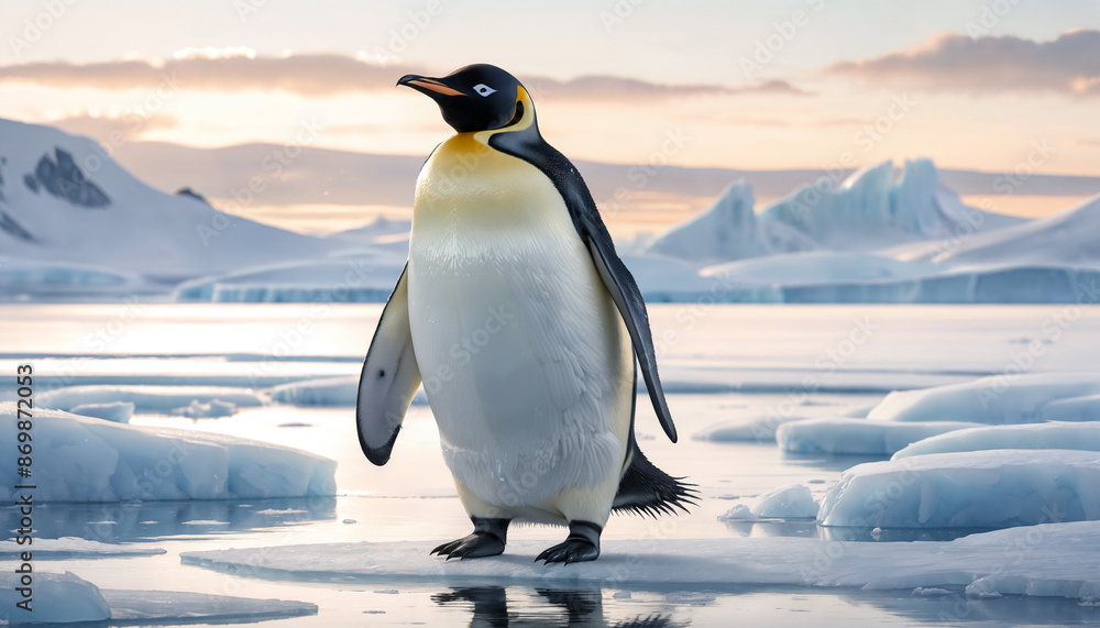 Fototapeta premium penguin on ice