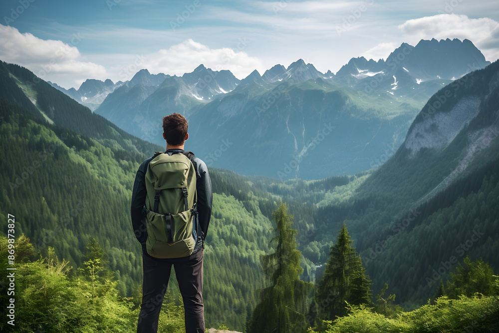 Solitary Exploration: A Hiker finding Tranquility in the Raw Beauty of the GG Mountain Range Solitary Exploration: A Hiker finding Tranquility in the Raw Beauty of the GG Mountain Range