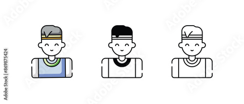 Tennis Player icons vector set stock illustration