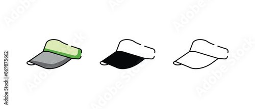 Tennis Hat icons vector set stock illustration