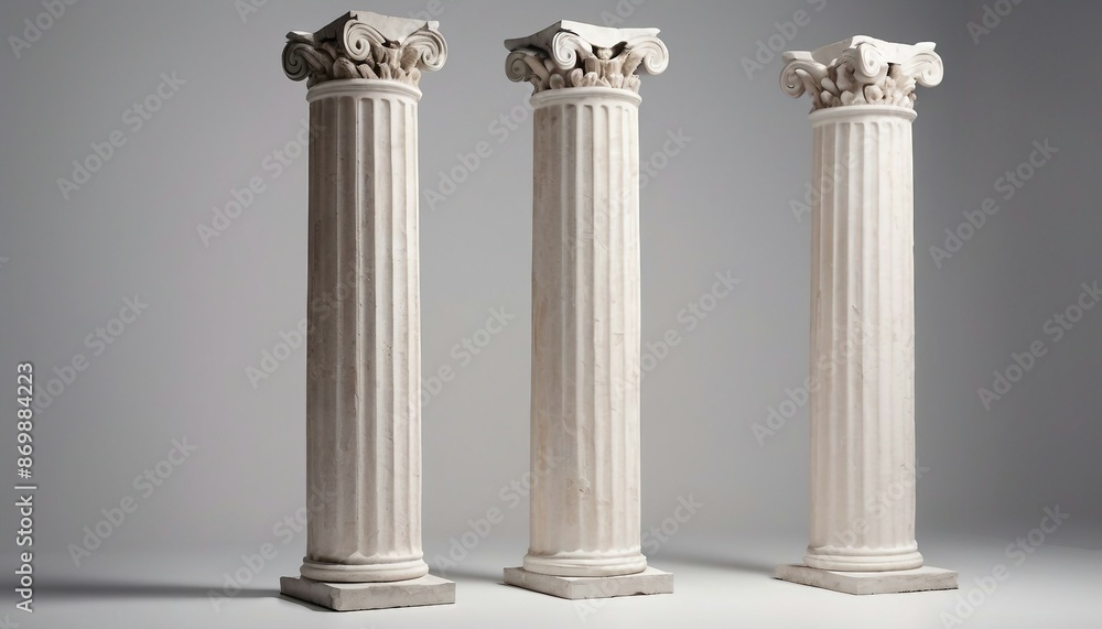 Obraz premium remains of columns from the Roman Empire, isolated background. 