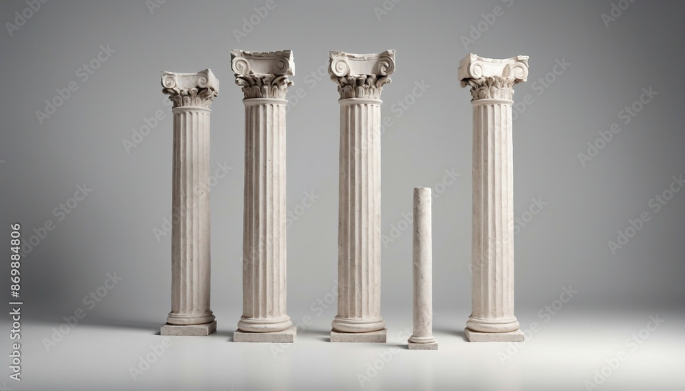 Obraz premium remains of columns from the Roman Empire, isolated background. 