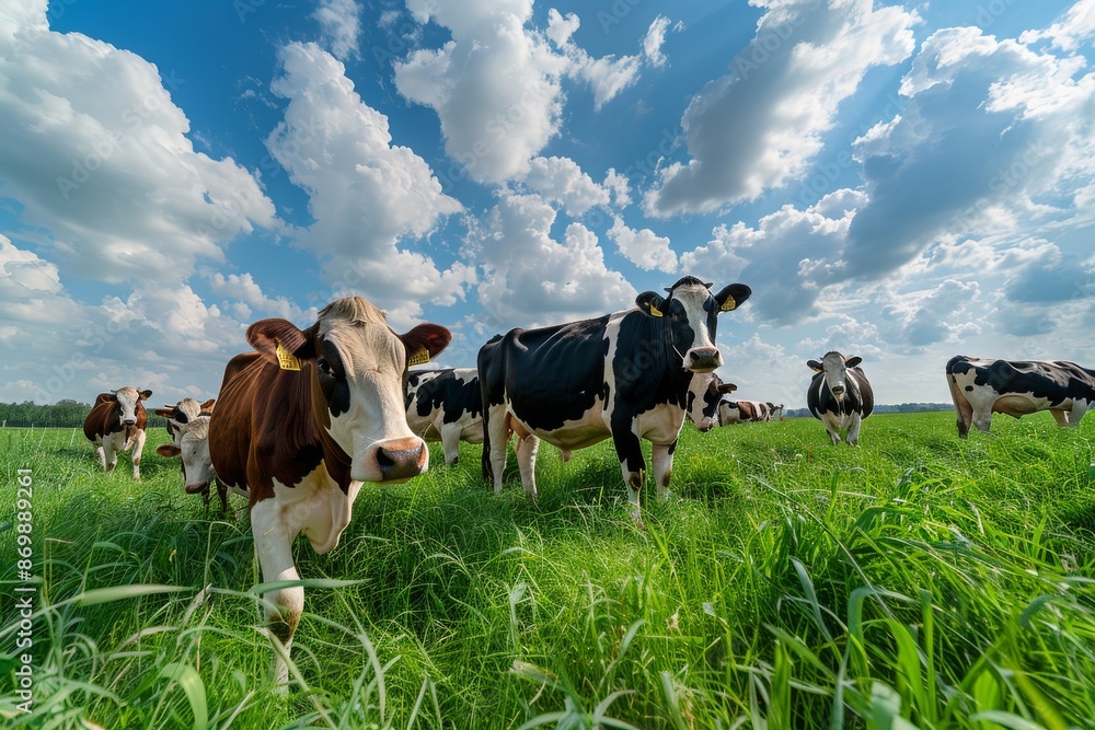 Holstein cows can be seen walking slowly towards the pasture, with morning dew still visible on the grass. Holstein cows can be seen walking slowly towards the pasture, with morning dew still visible on the grass.