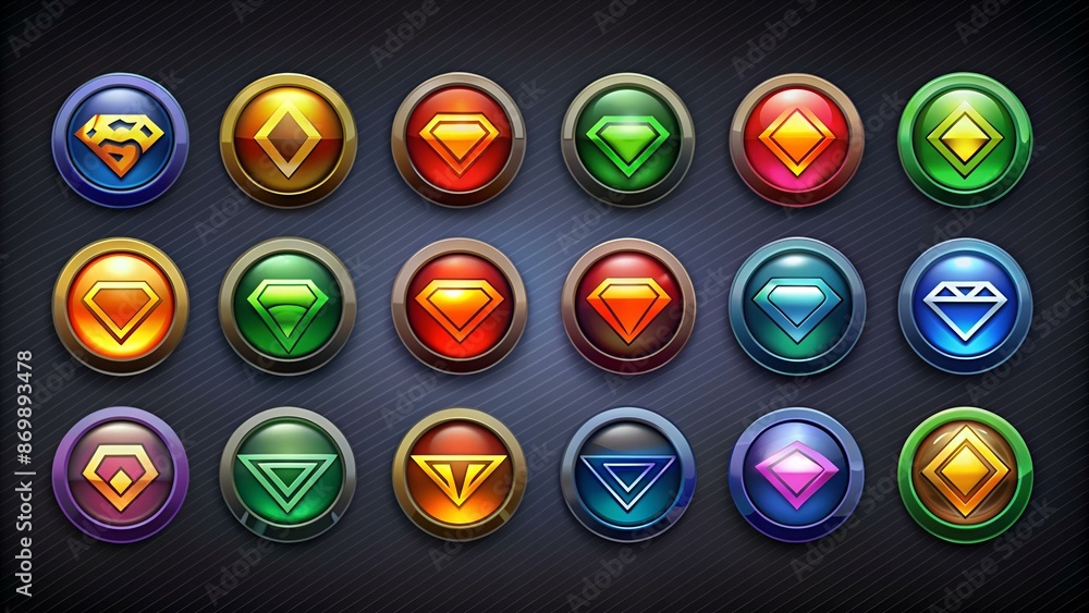 krypton icon set. vector template illustration for web design krypton icon set. vector template illustration for web design
