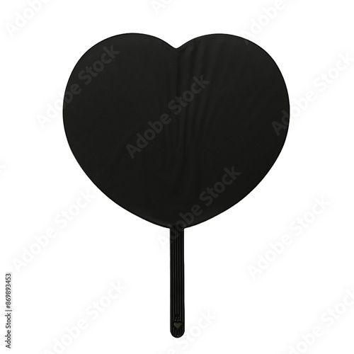 推し活　ハートのうちわ（黒）