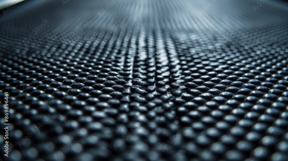 Closeup of the textured nonslip surface of a smart treadmill belt providing traction and stability for runners during intense workouts.