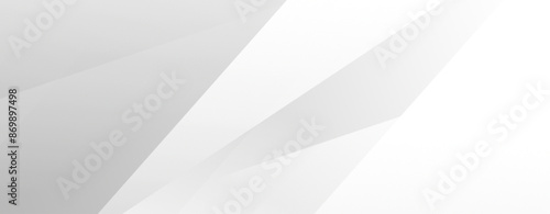 Abstract white minimalist background. White geometric background. Horizontal background