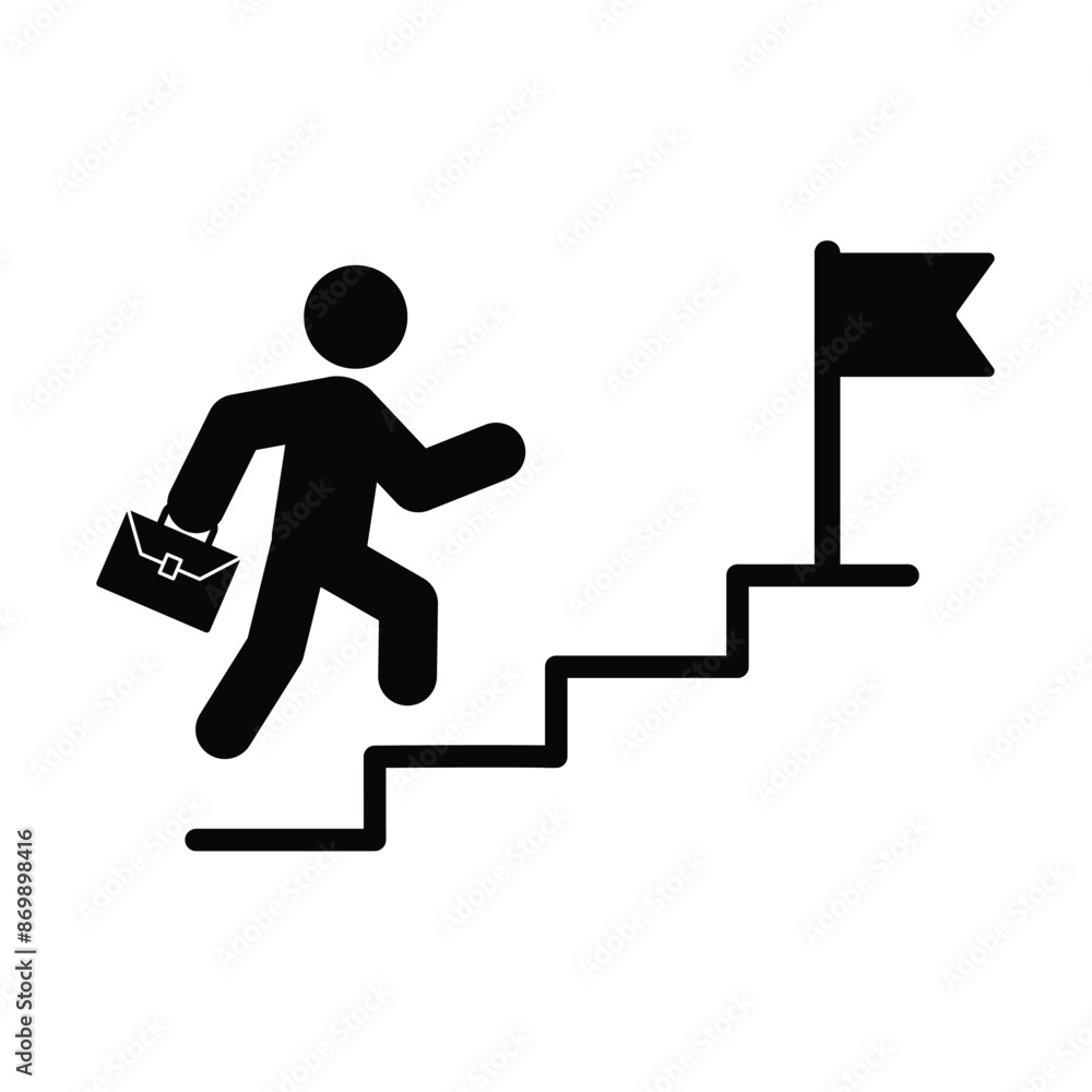 Set of Businessman climbing icon collection. Business growth, career, startup, promoted, success symbol. Vector Illustration. Set of Businessman climbing icon collection. Business growth, career, startup, promoted, success symbol. Vector Illustration.