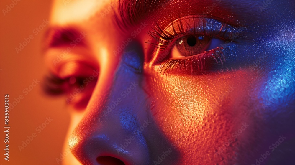Detailed Close-Up of Eye in Dramatic Lighting Detailed Close-Up of Eye in Dramatic Lighting