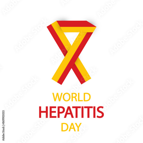 Hepatitis world day ribbon, vector art illustration.