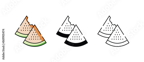 Water Melon Pool icons vector set stock illustration