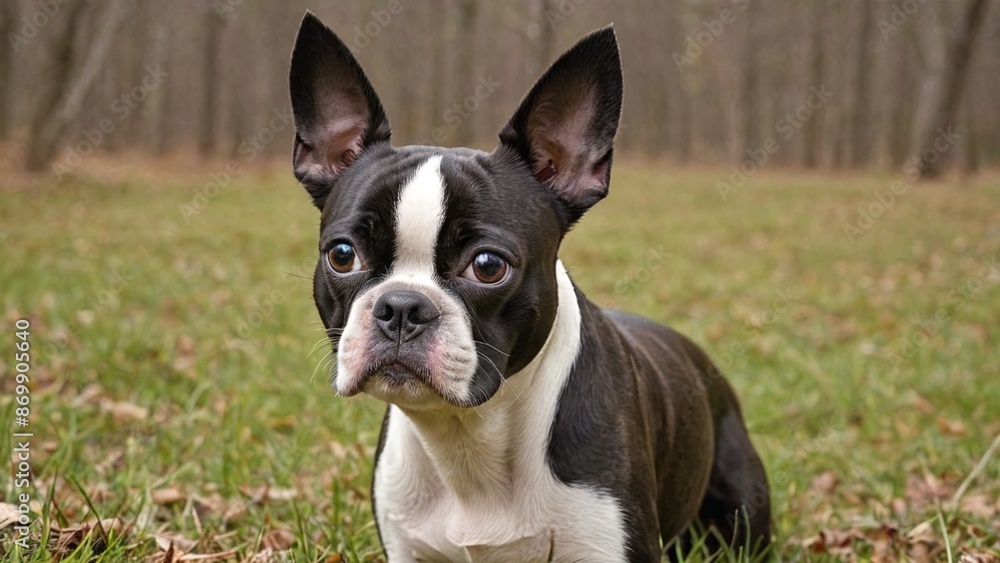 Playful Black and White Boston Terrier Joyful Pet Companion Playful Black and White Boston Terrier Joyful Pet Companion