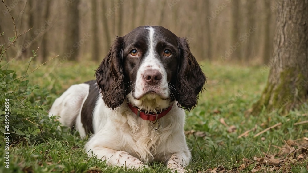 Graceful English Springer Spaniel in Monochrome Majesty